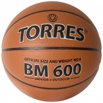 Мяч баскетбольный TORRES BM600 цв.тёмнокоричневый черный р.6