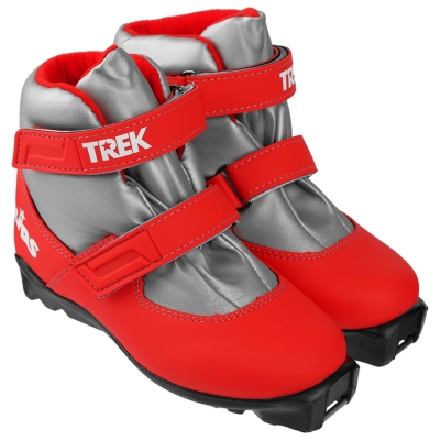 Ботинки лыжные детские Trek Kids 1 NNN р.28 красный лого белый