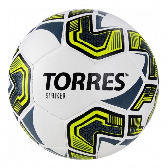 Мяч футбольный TORRES Striker цв.белый серый желтый р.5