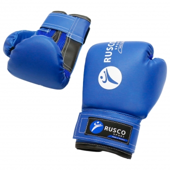 Перчатки боксерские детские Rusco Sport к/з цв.синий 4 Oz