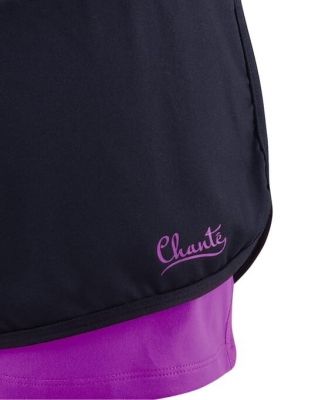 Шорты гимнастические Chante Betta Black/Purple двойные,полиамид,детский (30)