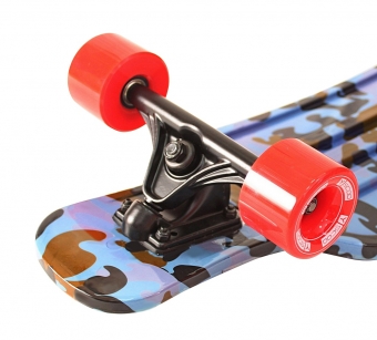 Скейтборд Y-SCOO Longboard Shark TIR 31" пластик 79*22 с сумкой Blue Army BLUE/red