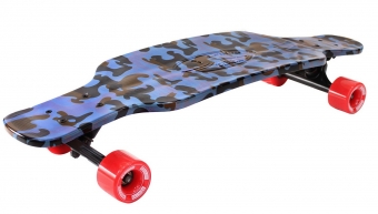 Скейтборд Y-SCOO Longboard Shark TIR 31" пластик 79*22 с сумкой Blue Army BLUE/red