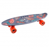 Скейтборд пластиковый Fishboard 23 print (mini) grey1/4 