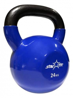 Гиря виниловая Starfit DB-401 24кг тёмно-синяя